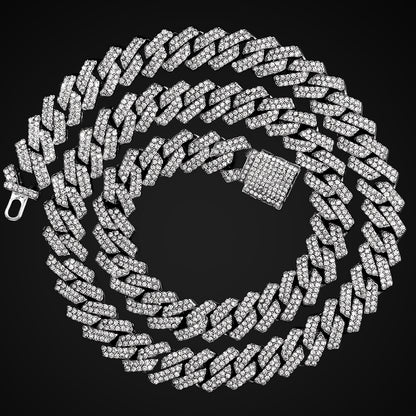 Unisex Zircon Hip Hop Cuban Chain Necklace for Dating