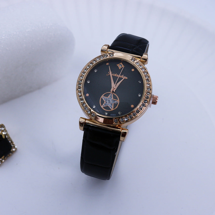 Fashionable Quartz Watch with Rhinestones for Women