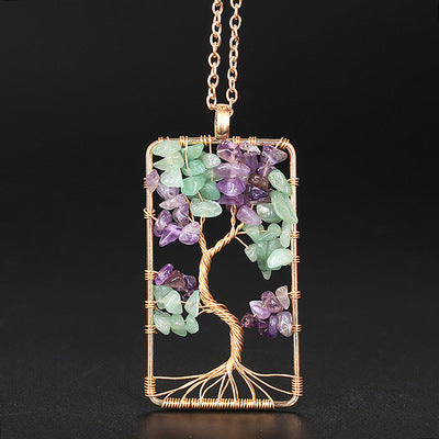 Tree of Life Necklace with Chakra Stones