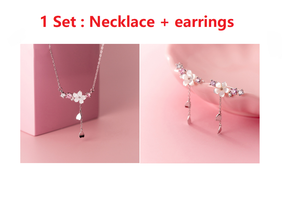 Ailuoqi S925 Silver Shell Flower Necklace with Diamonds