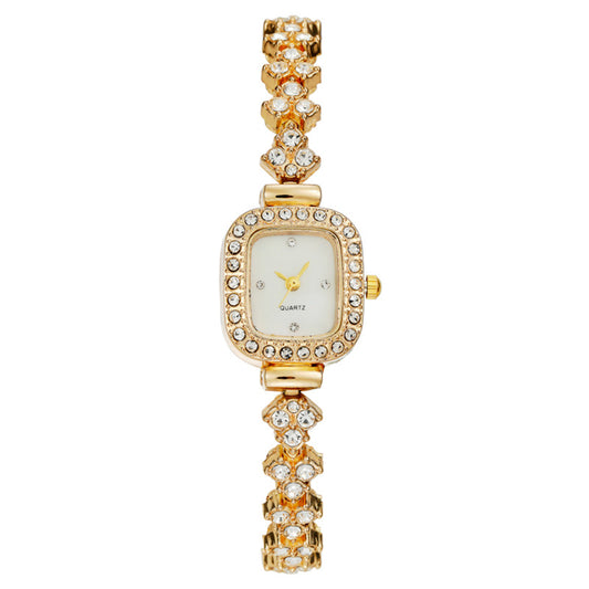 Fashionable Diamond-Studded Women's Quartz Watch Bracelet