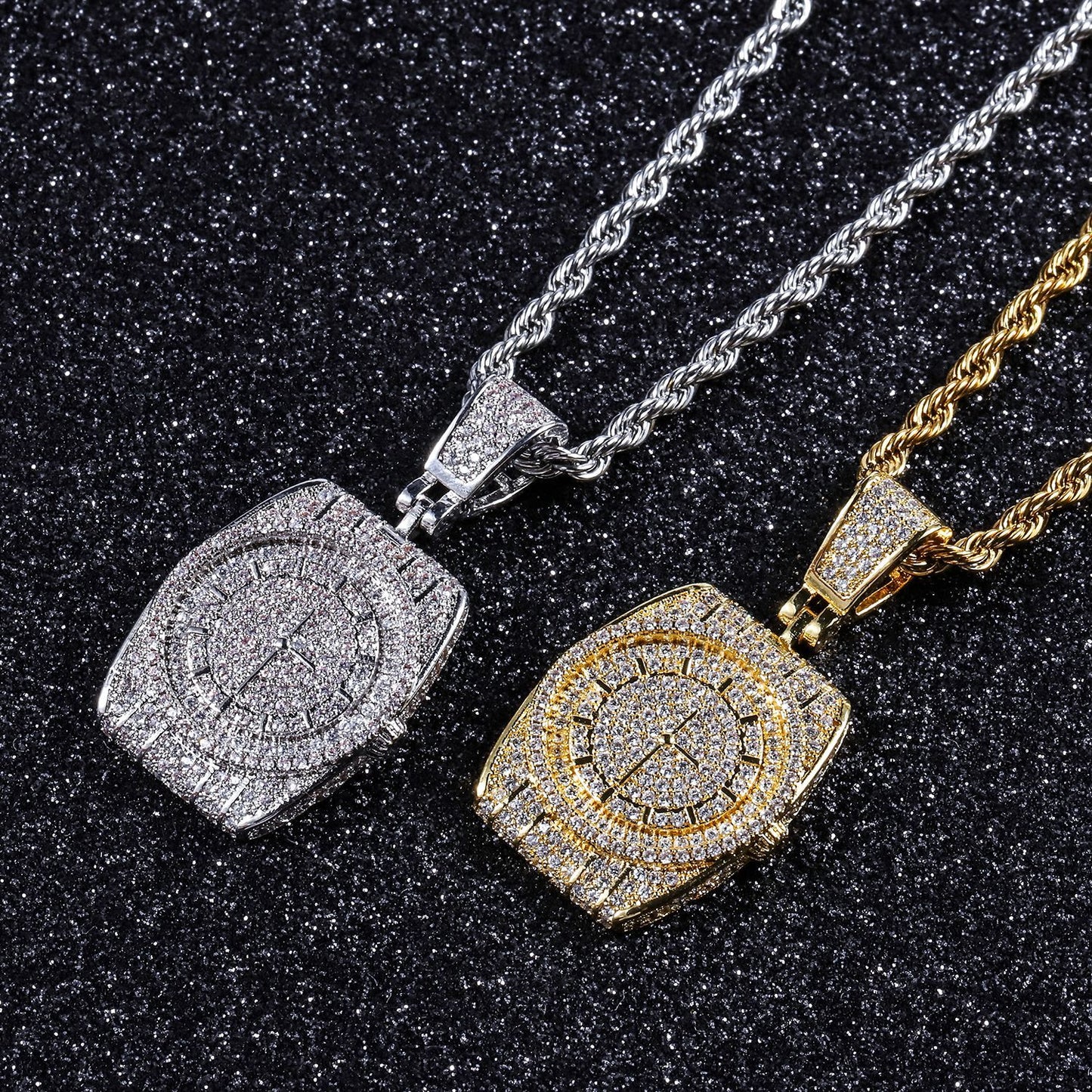 Hip Hop Watch Pendant Necklace