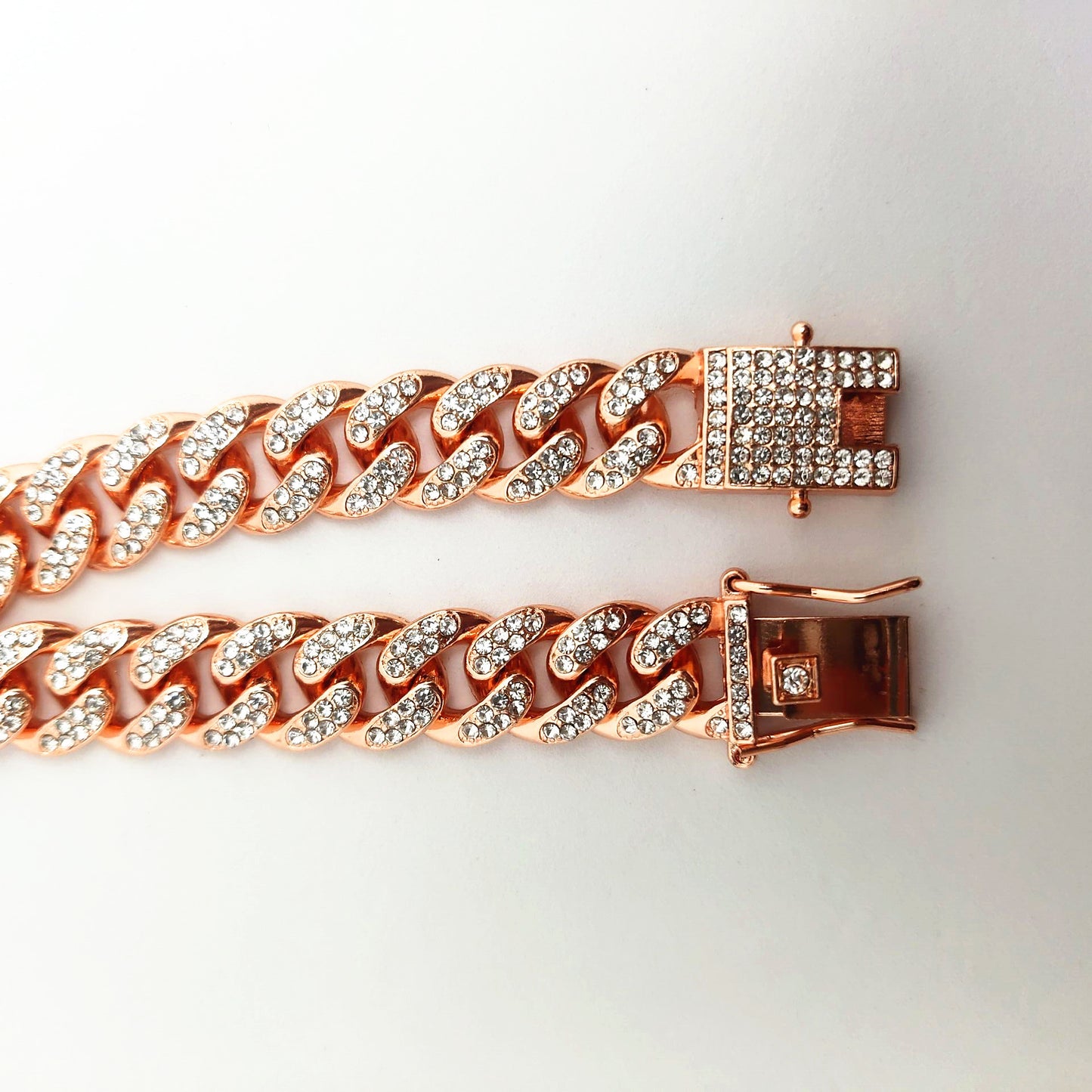 Cuban Chain Bracelet 12mm with Full Diamond Design