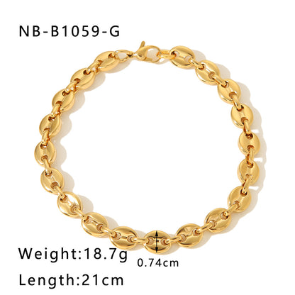 Hip Hop Style Stainless Steel Pig Nose Bracelet