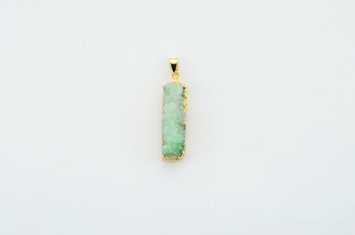 Natural Stone Pendant Rectangular Cluster Necklace