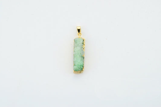 Natural Stone Pendant Rectangular Cluster Necklace