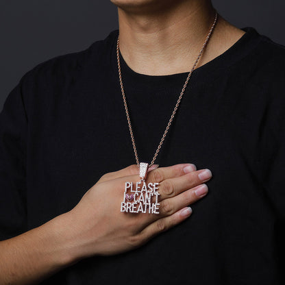 Hip Hop Letter Pendant Necklace with Zirconium Stones