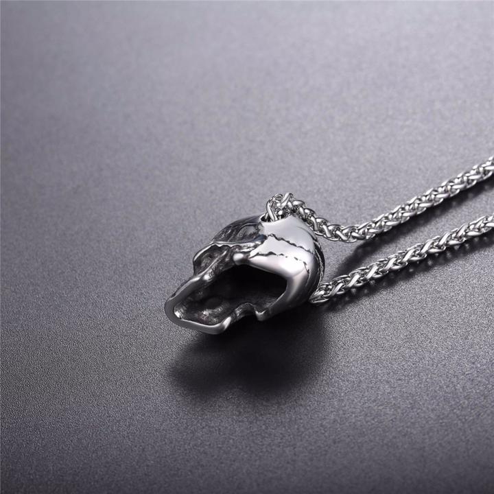 Punk Skull Pendant, Vintage Hip Hop Necklace