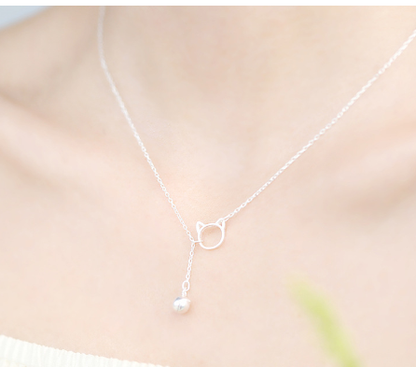 925 Silver Cat Pendant Necklace (One Piece)