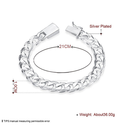 Men's 10MM Silver Side Pattern Bracelet Wholesale Jewelry