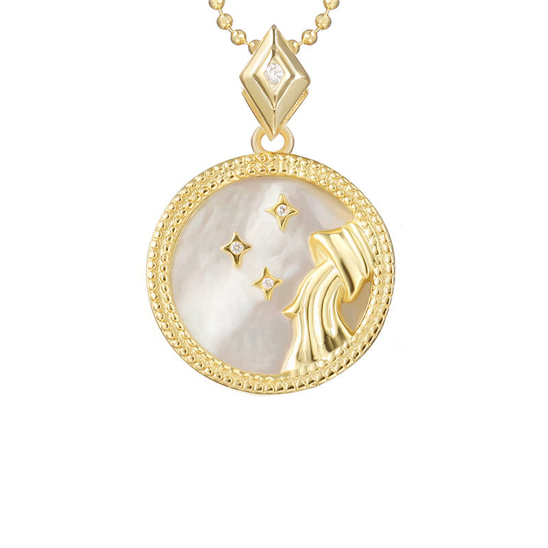 925 Silver Zodiac Necklace with Mother of Pearl Pendant