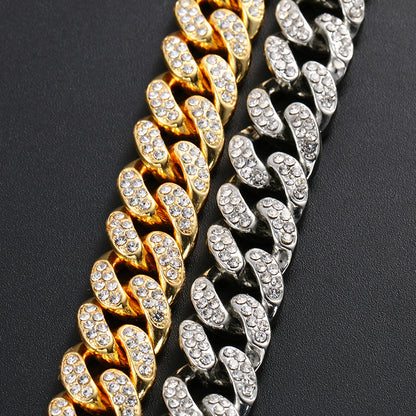 Hip-Hop Alloy Necklace with 12mm Wide Butterfly Clasp