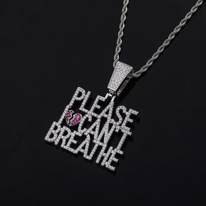 Hip Hop Letter Pendant Necklace with Zirconium Stones