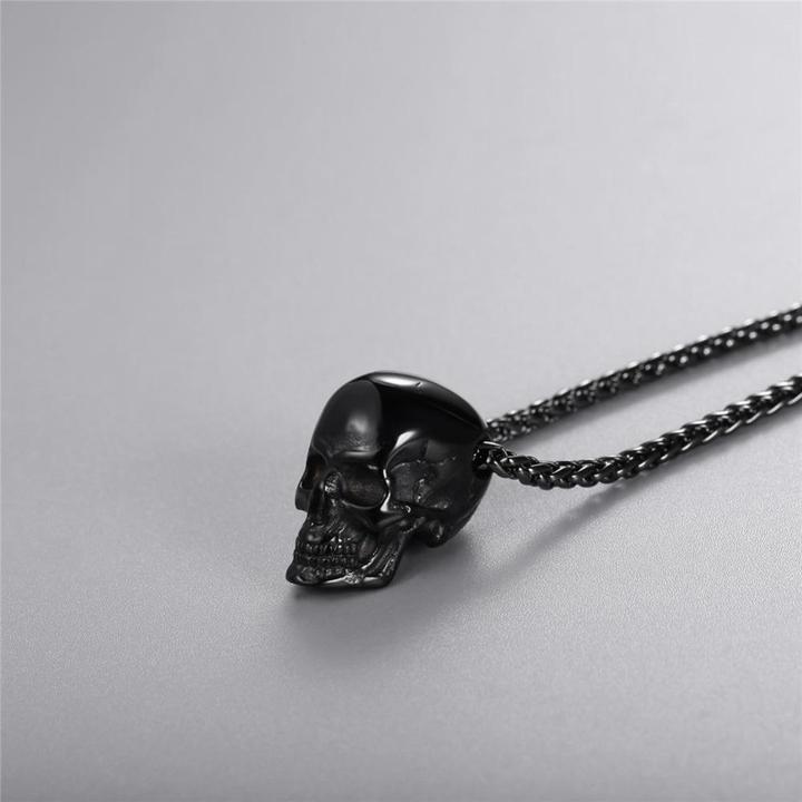 Punk Skull Pendant, Vintage Hip Hop Necklace