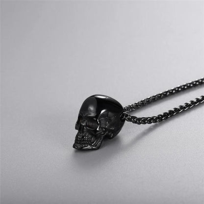 Punk Skull Pendant, Vintage Hip Hop Necklace
