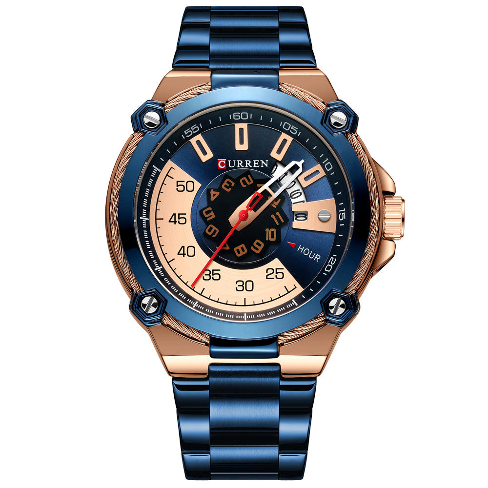 CURREN Men's Quartz Watch with Stainless Steel Band