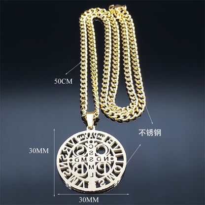 Hip Hop St. Benedict Pendant Necklace in Stainless Steel