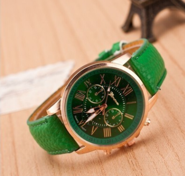 Women's Leather Strap Roman Numeral Watch for All