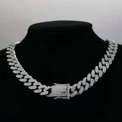 13mm Flat Cuban Link Diamond Bracelet for Hip Hop