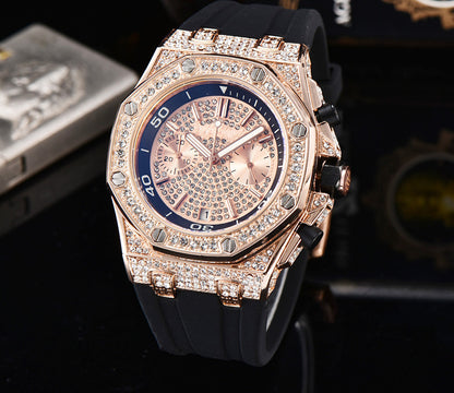 Luxury Diamond Quartz Watch with Stylish Band