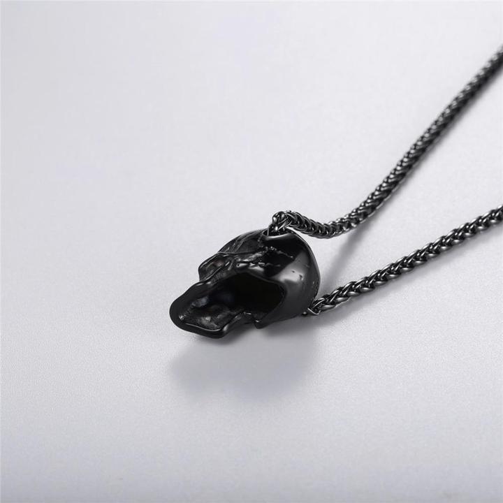 Punk Skull Pendant, Vintage Hip Hop Necklace