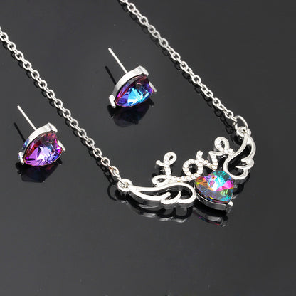 Swarovski Heart Pendant Earring and Necklace Set