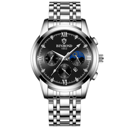 2019 Men's Automatic Quartz Watch with Steel Band