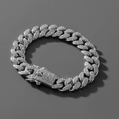 Hip Hop Trend Full Diamond Cuban Link Bracelet for Men