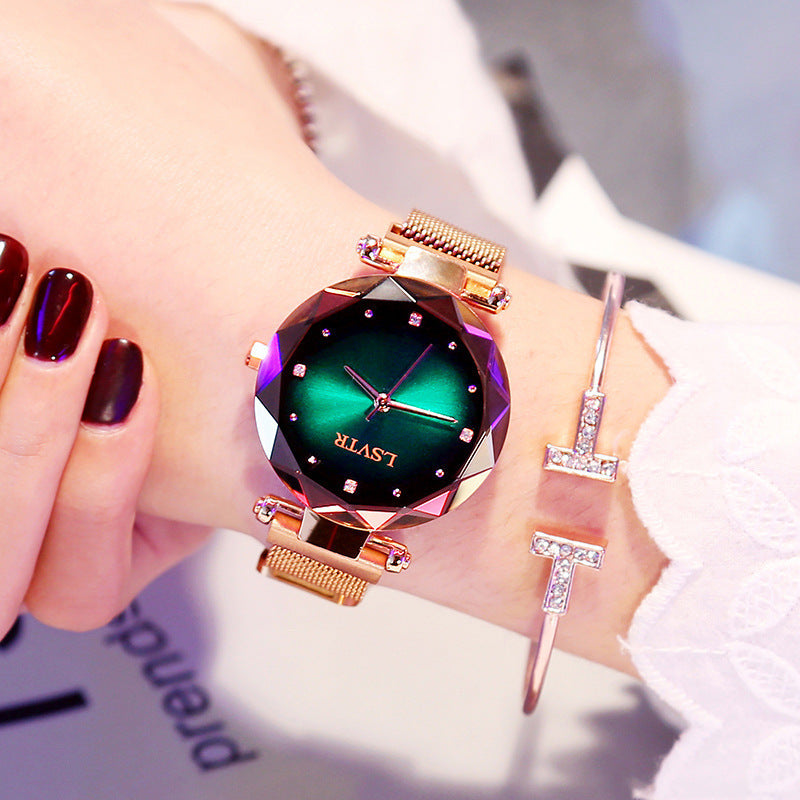 Wholesale Women's Quartz Starry Sky Watch with Magnet Band
