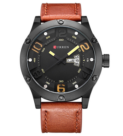 CURREN Men's Dual Calendar Waterproof Quartz Watch