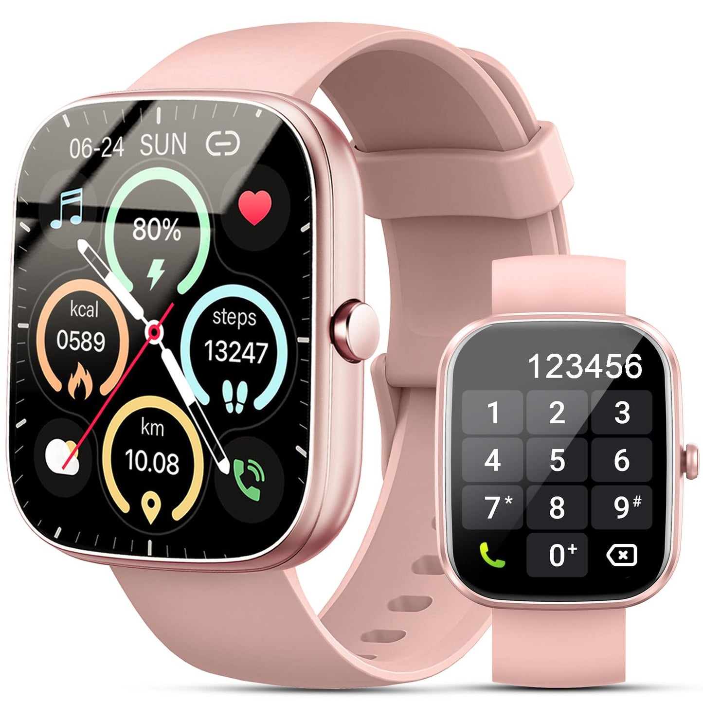 Smart Watch 1.96" Smartwatch for Women Men (Answer/Make Call) Fitness Tracker with 100+ Sport Modes IP68 Waterproof Heart Rate/Sleep Monitor Spo2 Pedometer Activity Tracker for Android iOS