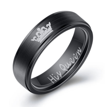 Titanium Steel His and Hers Couple Rings