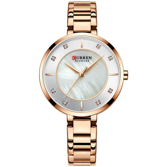 Curren Women's Waterproof Quartz Watch with Steel Band