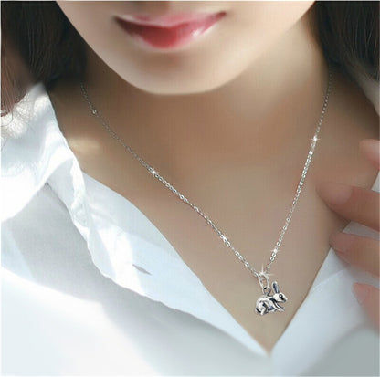 Rabbit Pendant, Women's Necklace, 925 Sterling Silver