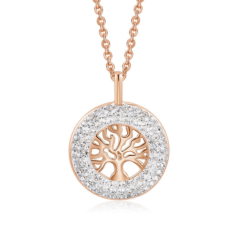 Tree of Life Necklace with Hollow Design and Rose Gold