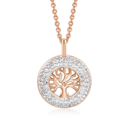 Tree of Life Necklace with Hollow Design and Rose Gold