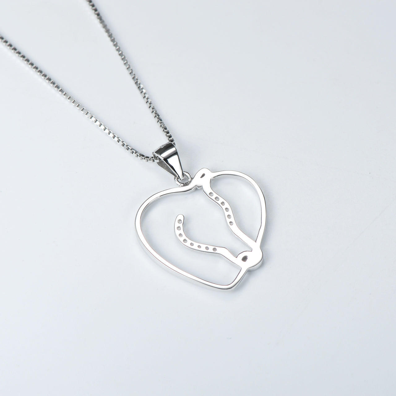 Heart-Shaped Pendant Necklace with Diamonds for Women