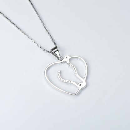 Heart-Shaped Pendant Necklace with Diamonds for Women
