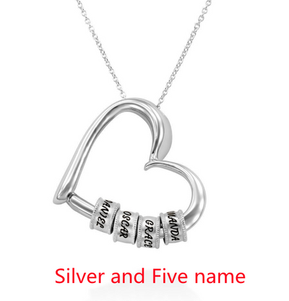 Heart Love Beaded Pendant Necklace,