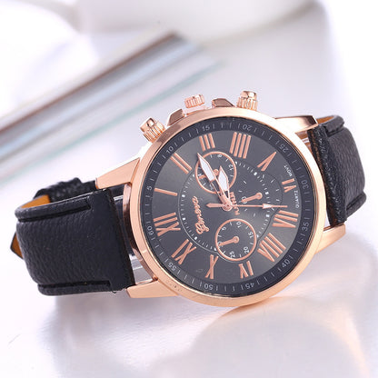Women's Leather Strap Roman Numeral Watch for All