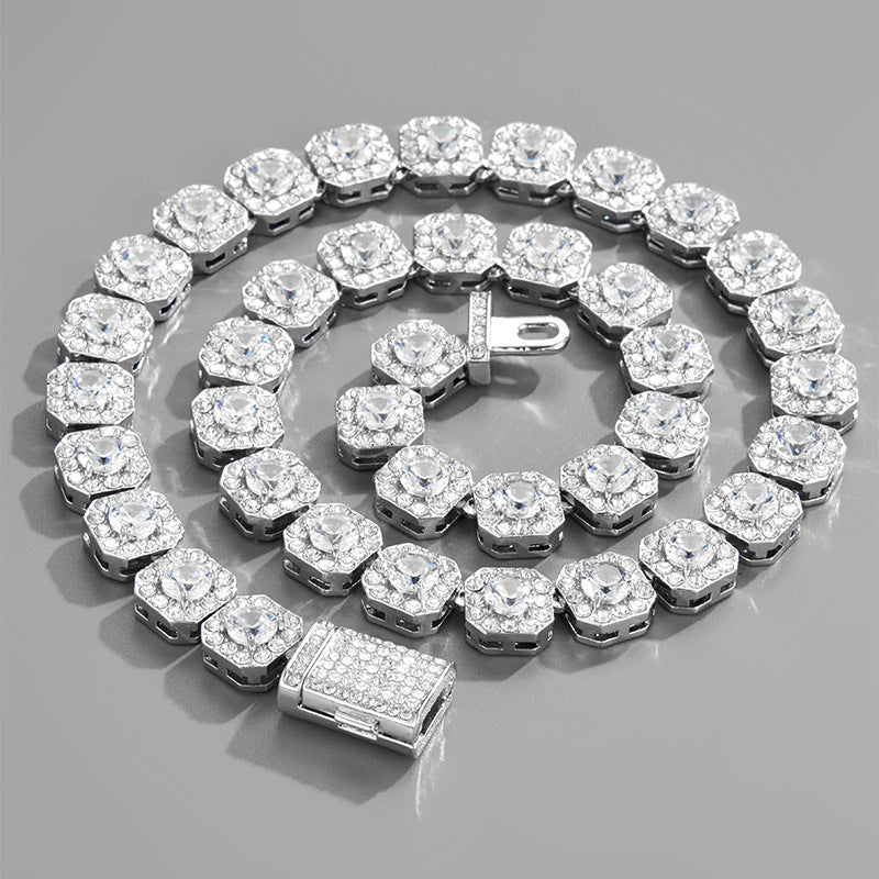 Square Zircon Rock Candy Clavicle Chain Necklace
