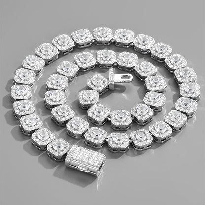 Square Zircon Rock Candy Clavicle Chain Necklace