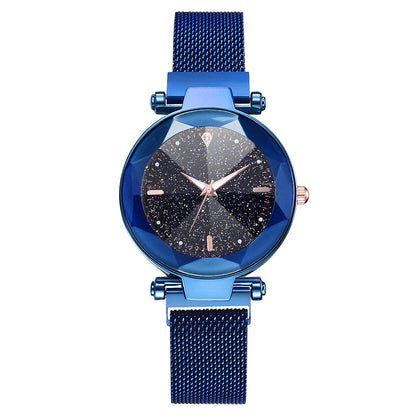 Fashionable Starry Sky Quartz Watch with Milanese Band