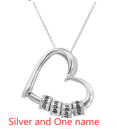 Heart Love Beaded Pendant Necklace,