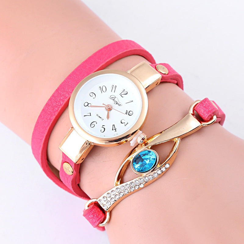 Blue Crystal Long Strap Quartz Bracelet Watch