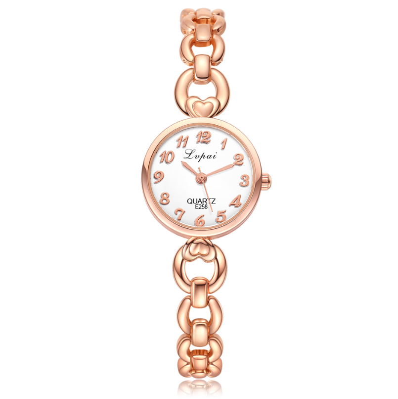 Diamond-Studded Alloy Women's Bracelet Watch