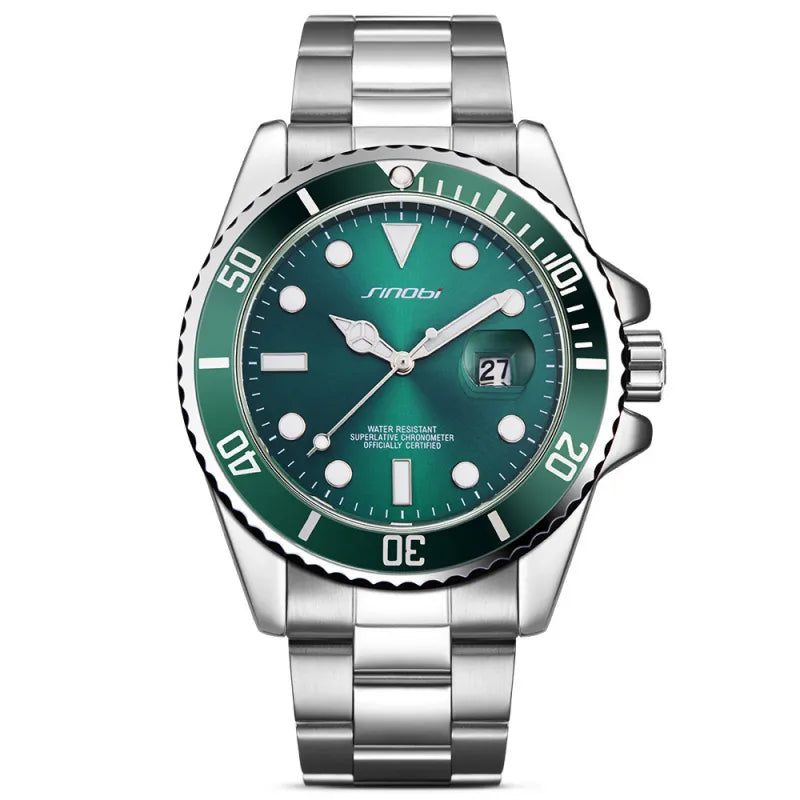 New Men's High-grade Steel Belt Luminous Waterproof Quartz Watch