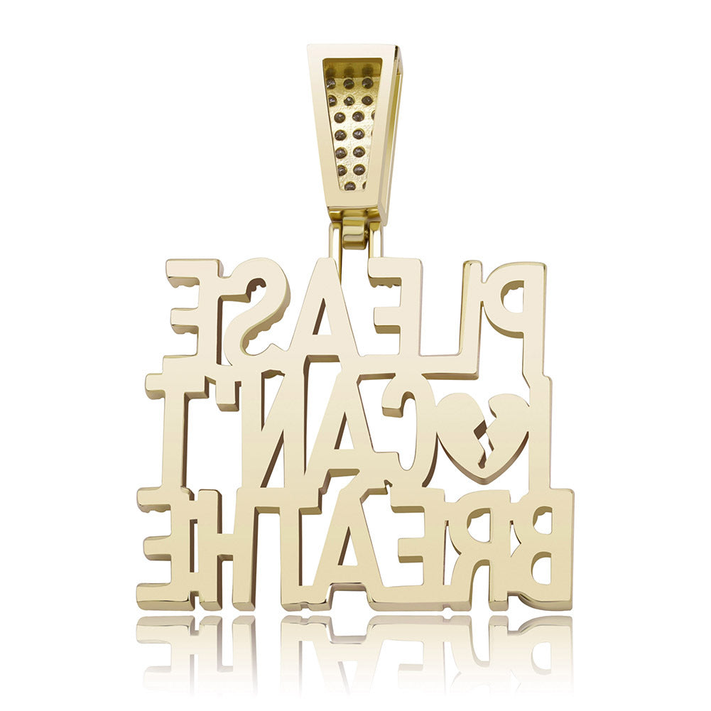 Hip Hop Letter Pendant Necklace with Zirconium Stones
