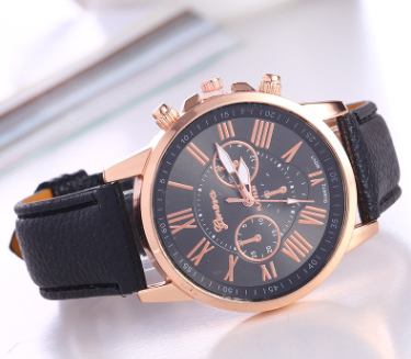 Women's Leather Strap Roman Numeral Watch for All