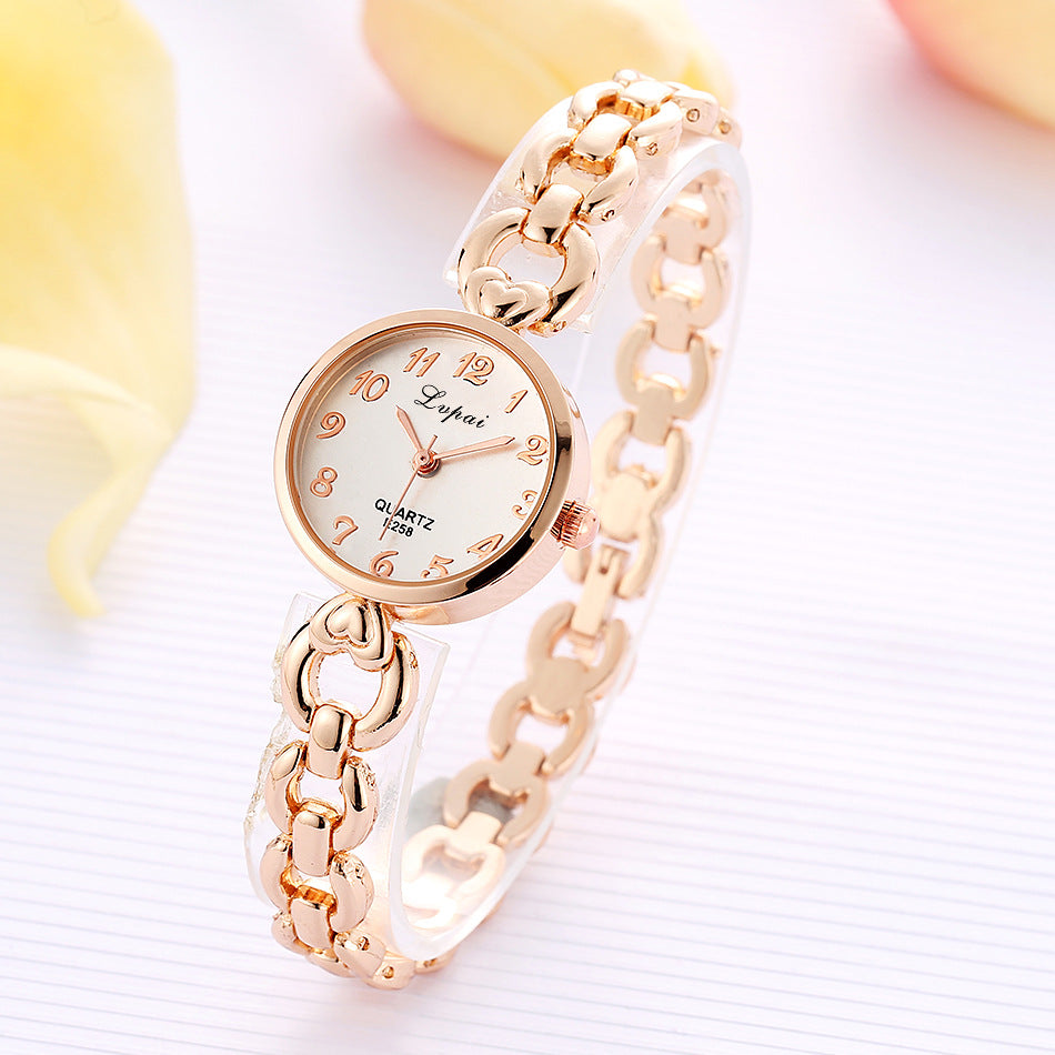 Diamond-Studded Alloy Women's Bracelet Watch